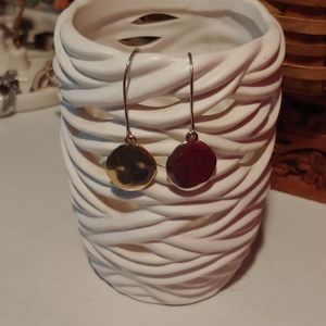 Pailette Single Drop Silver Earrings